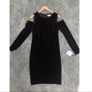 Calvin Klein | VELVET SHOULDER DRESS